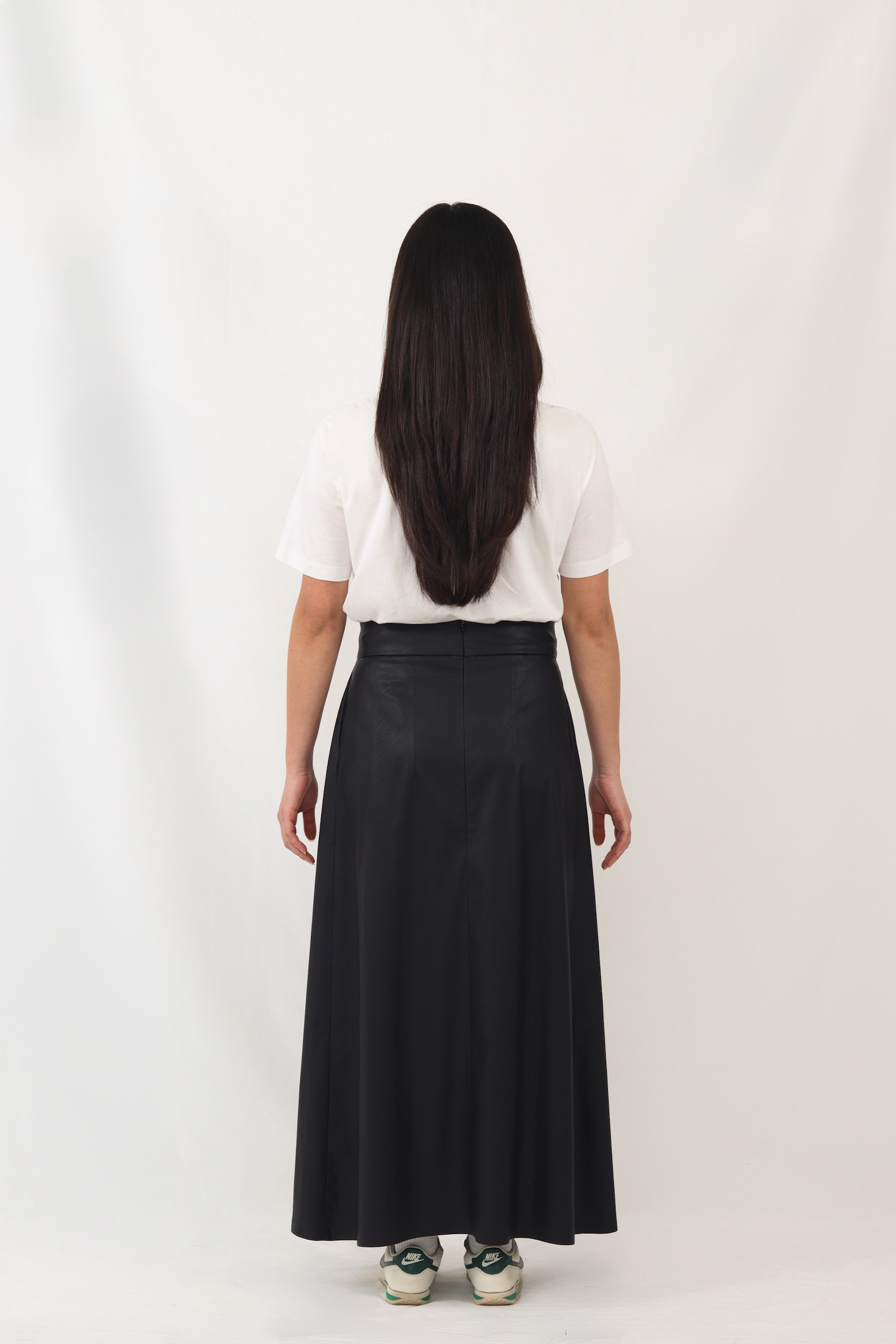 jupe longue simili cuir
