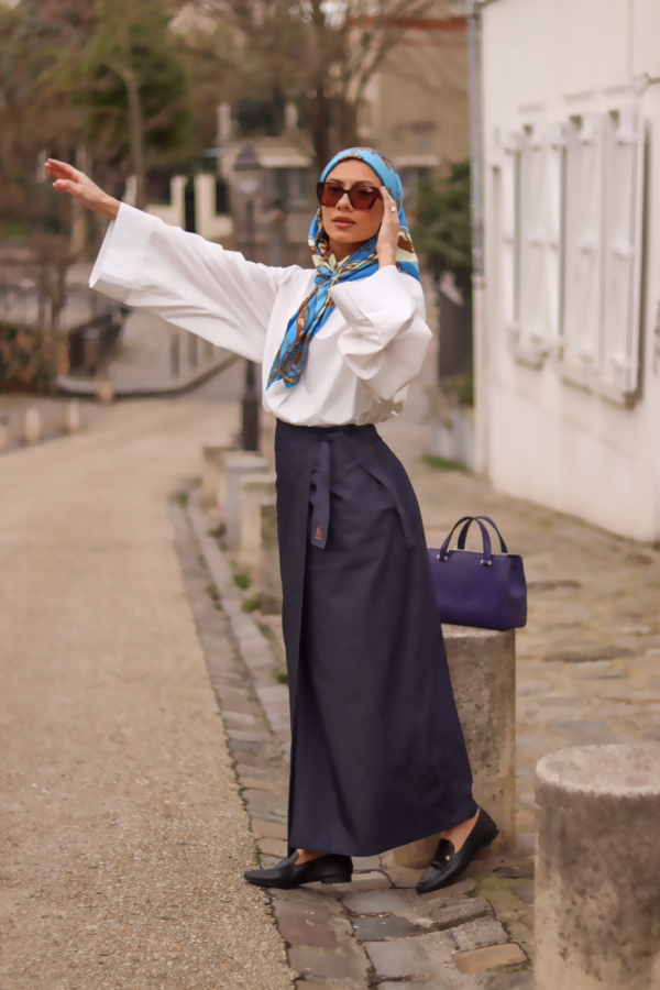 Jupe Portefeuille Longue en Denim